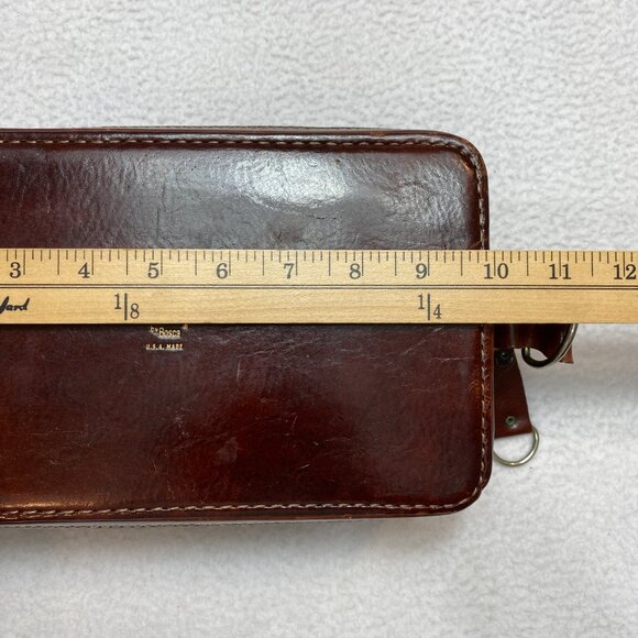 VINTAGE Utili-Kit Leather Bag Mens Brown Leather Travel Case 12" - Picture 9 of 11